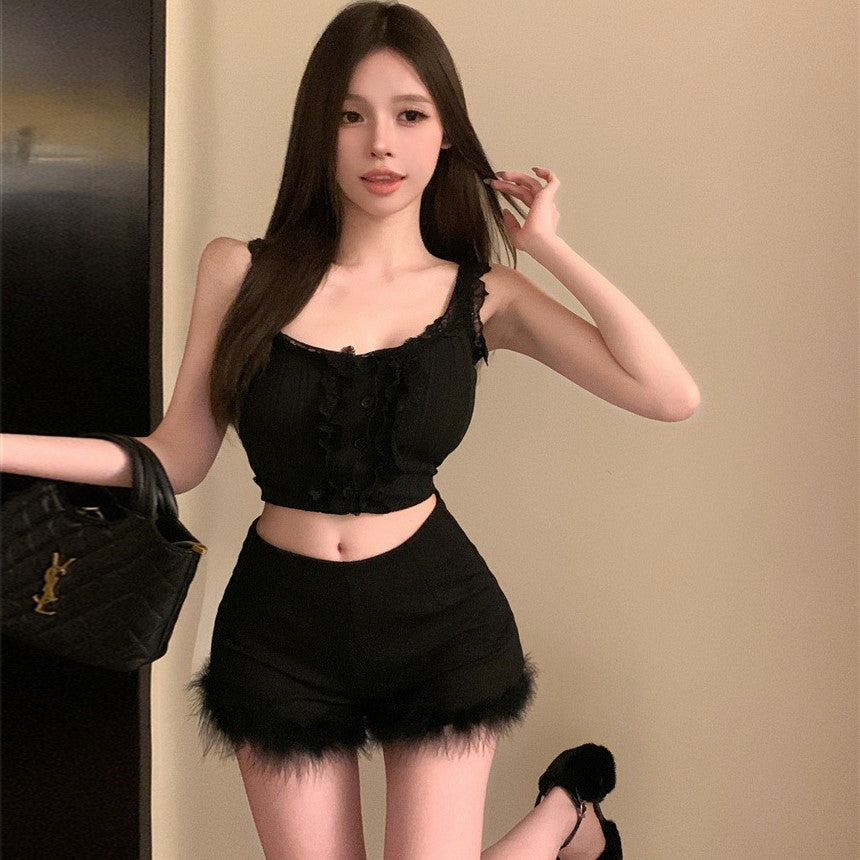 【Bottoms】ファー飾りショートパンツ Z7964