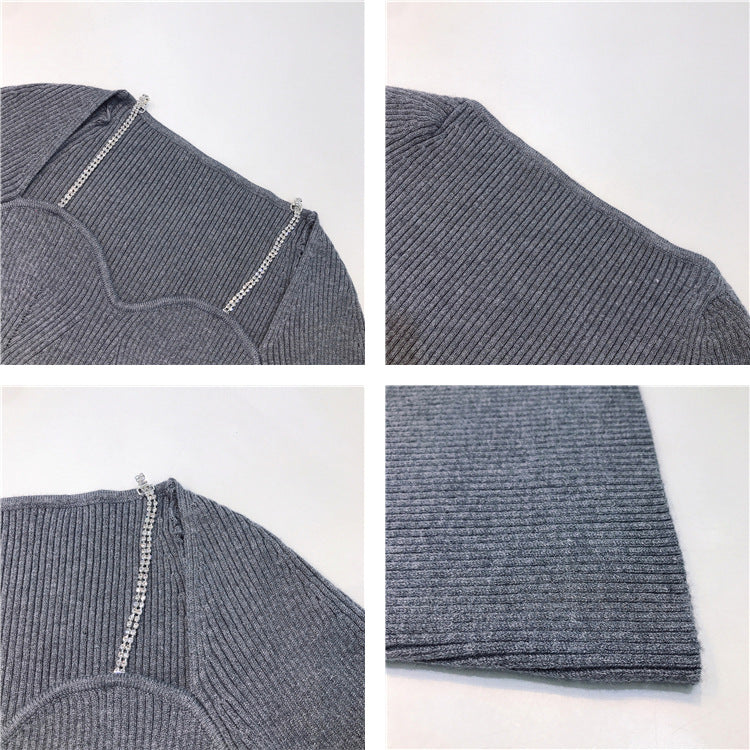 【Tops】4色選択可タイトニット W13750