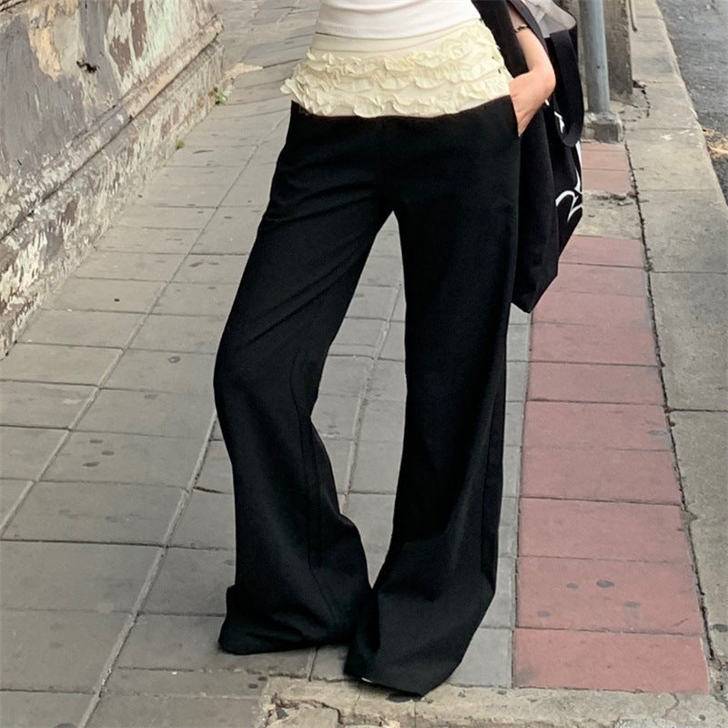 【Bottoms】レース切替ワイドパンツ W10944