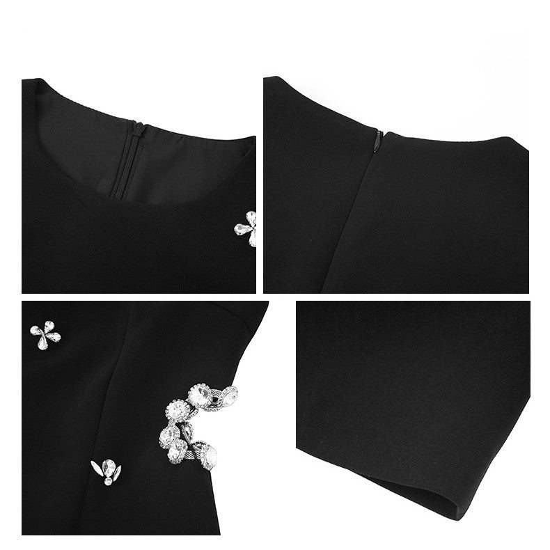 【Dress】ウエスト透かし彫りワンピース W12076