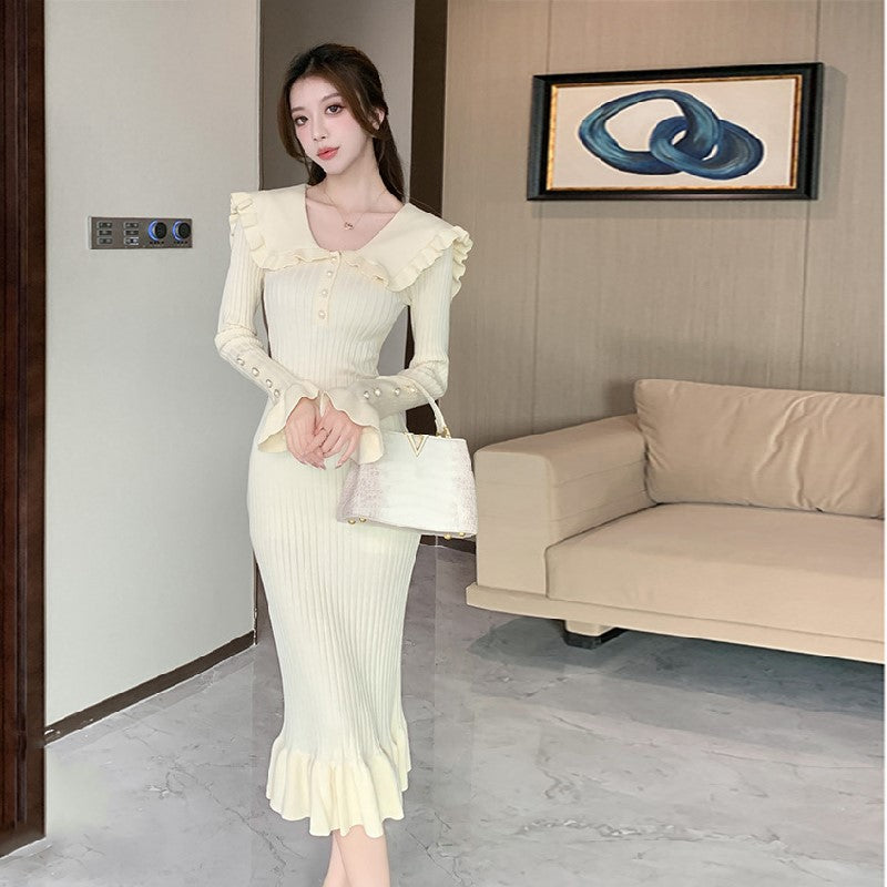 【Dress】きれいめニットワンピース Z8079