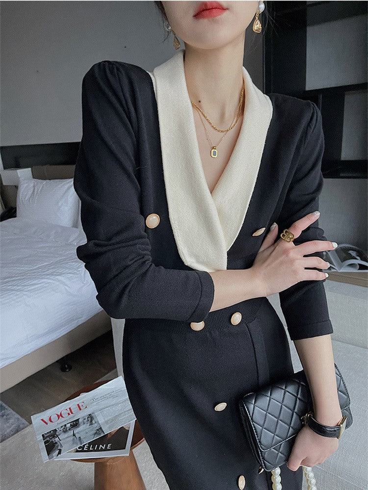 【Dress】フェミニン配色ワンピース Z7421