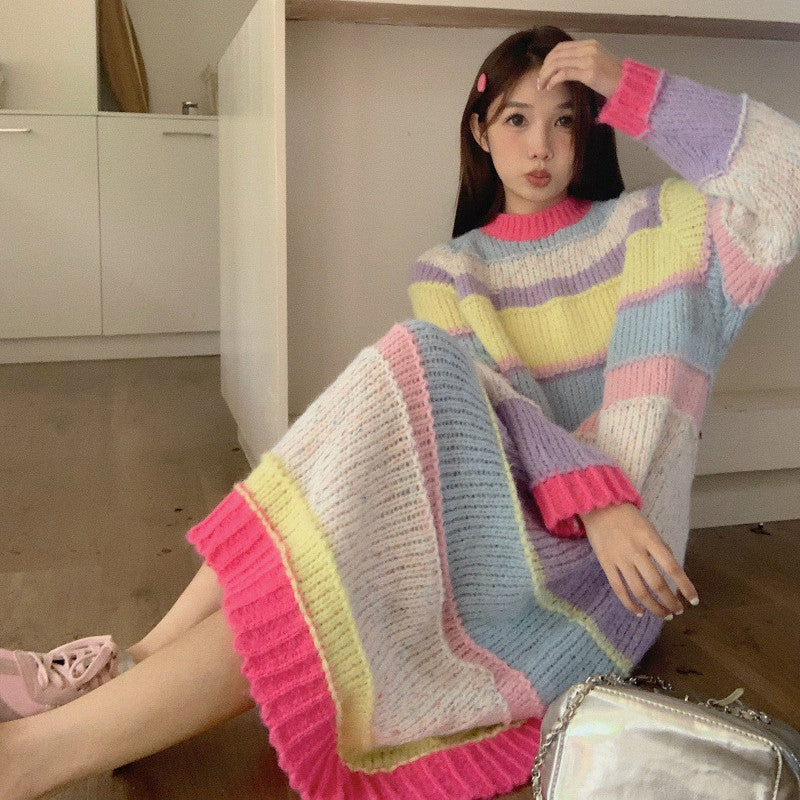【Dress】虹色ワンピース W10175