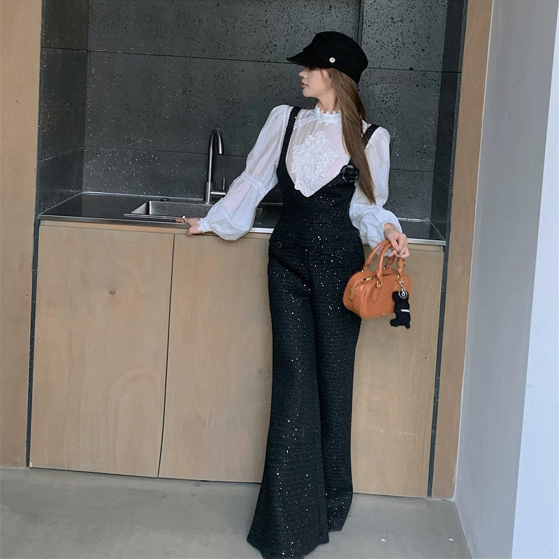 【Set】2点セット ブラウス + サロペット W11310