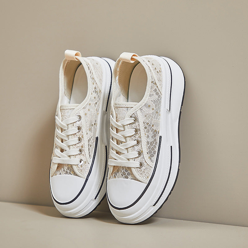 【Shoes】メッシュ厚底スニーカー W11256