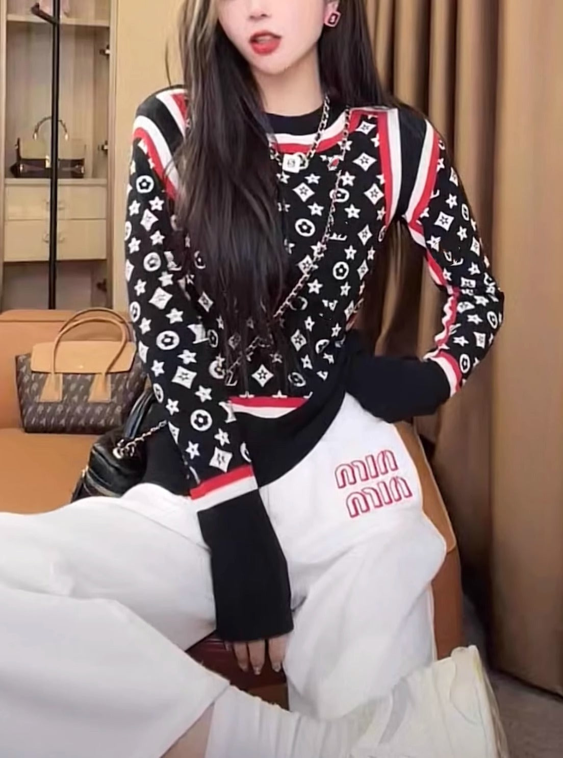 【Tops】ジャカードニット W10691