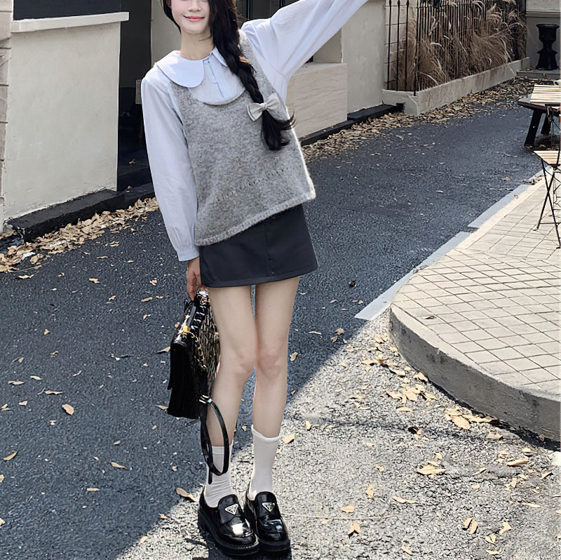 【Tops】前後2wayニットベスト Z7933