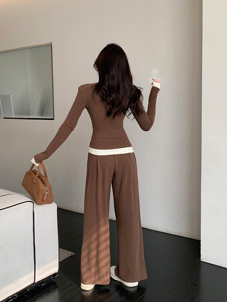 【Set】セットアップ カーデ+パンツ Z7416