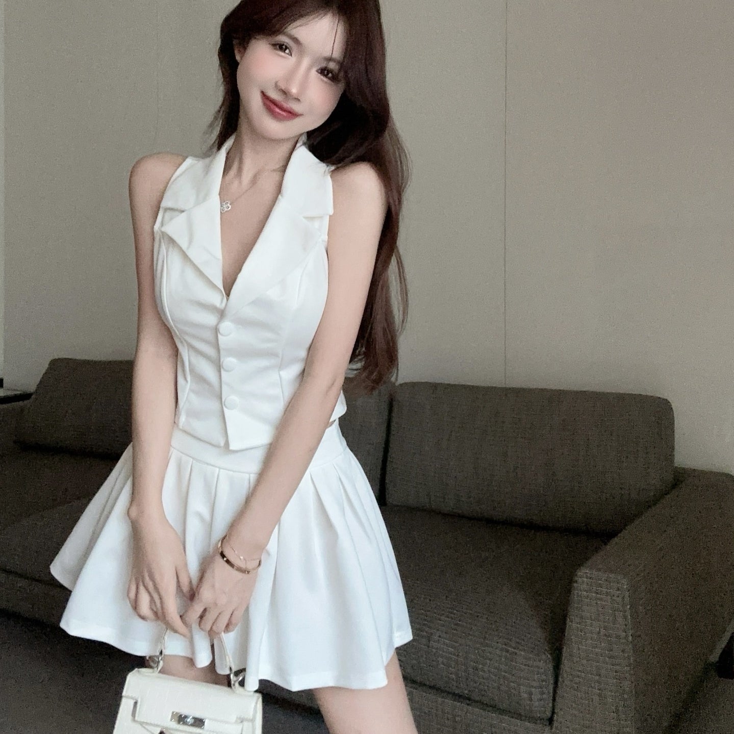 【Set】無地ノースリーブ2点セット T01416