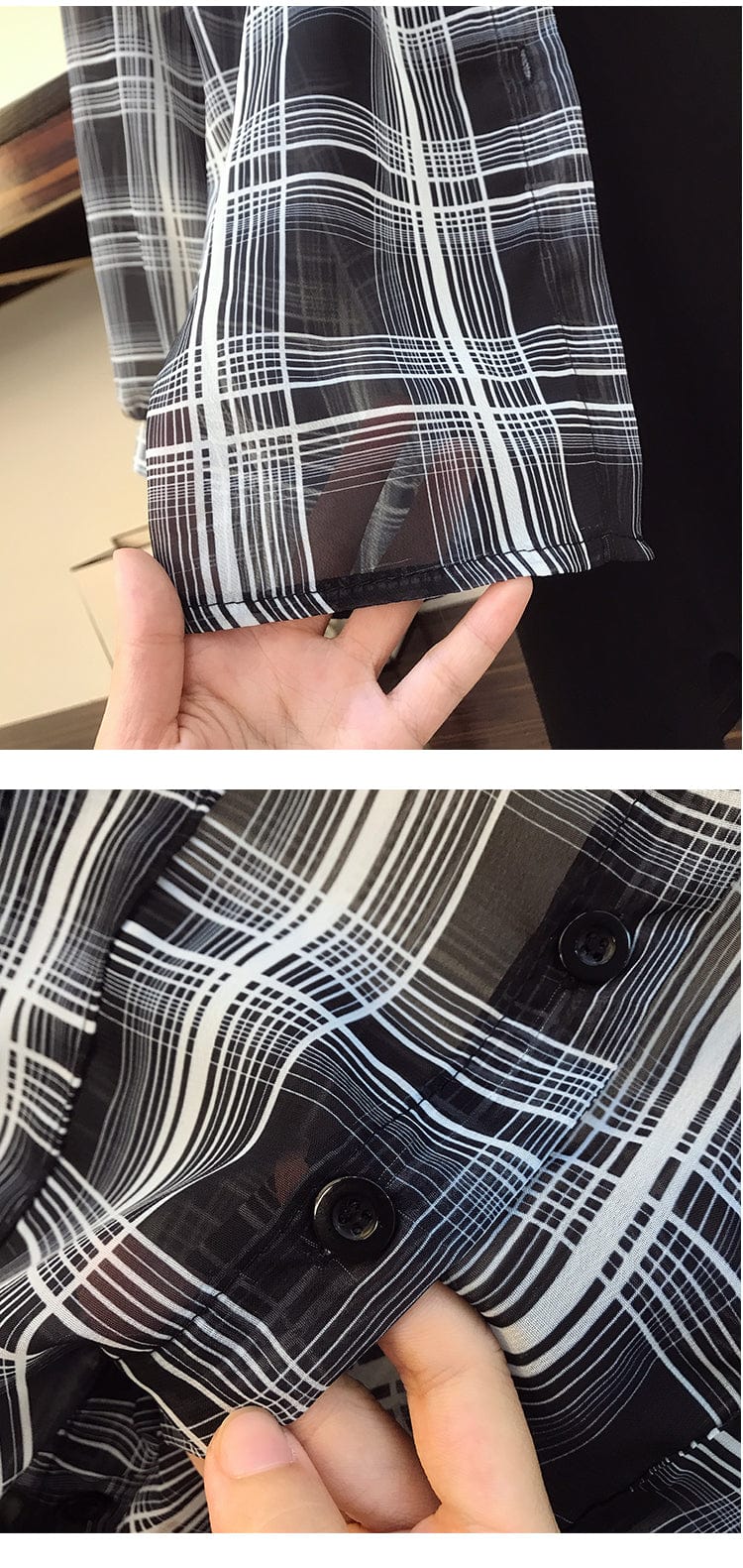 【Set】チェック柄シャツ + キャミワンピース重ね着2点セット   Z-2403