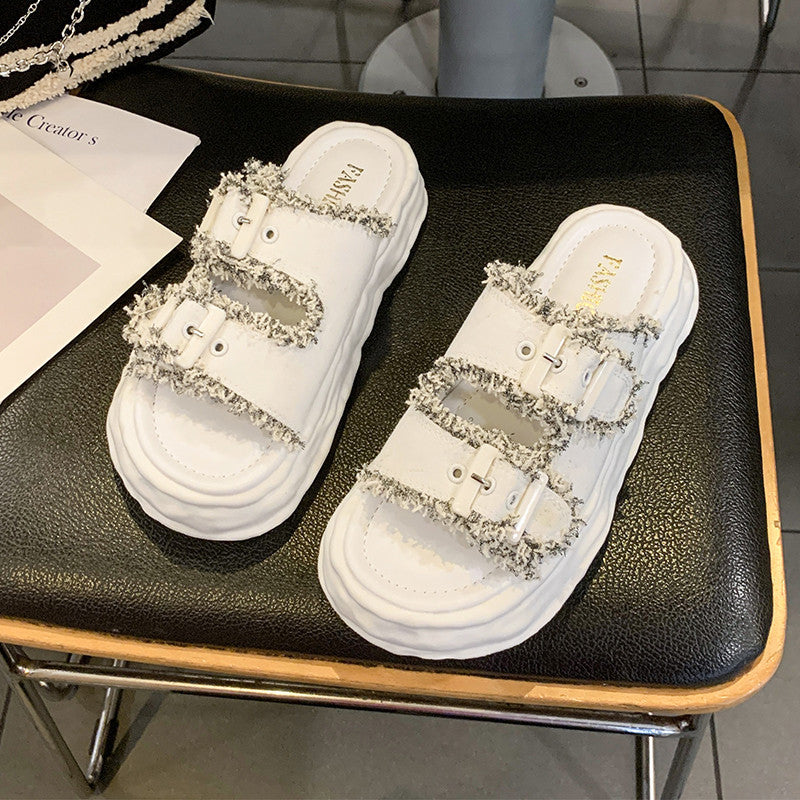 【Shoes】新入荷~厚底スリッパサンダル W11750
