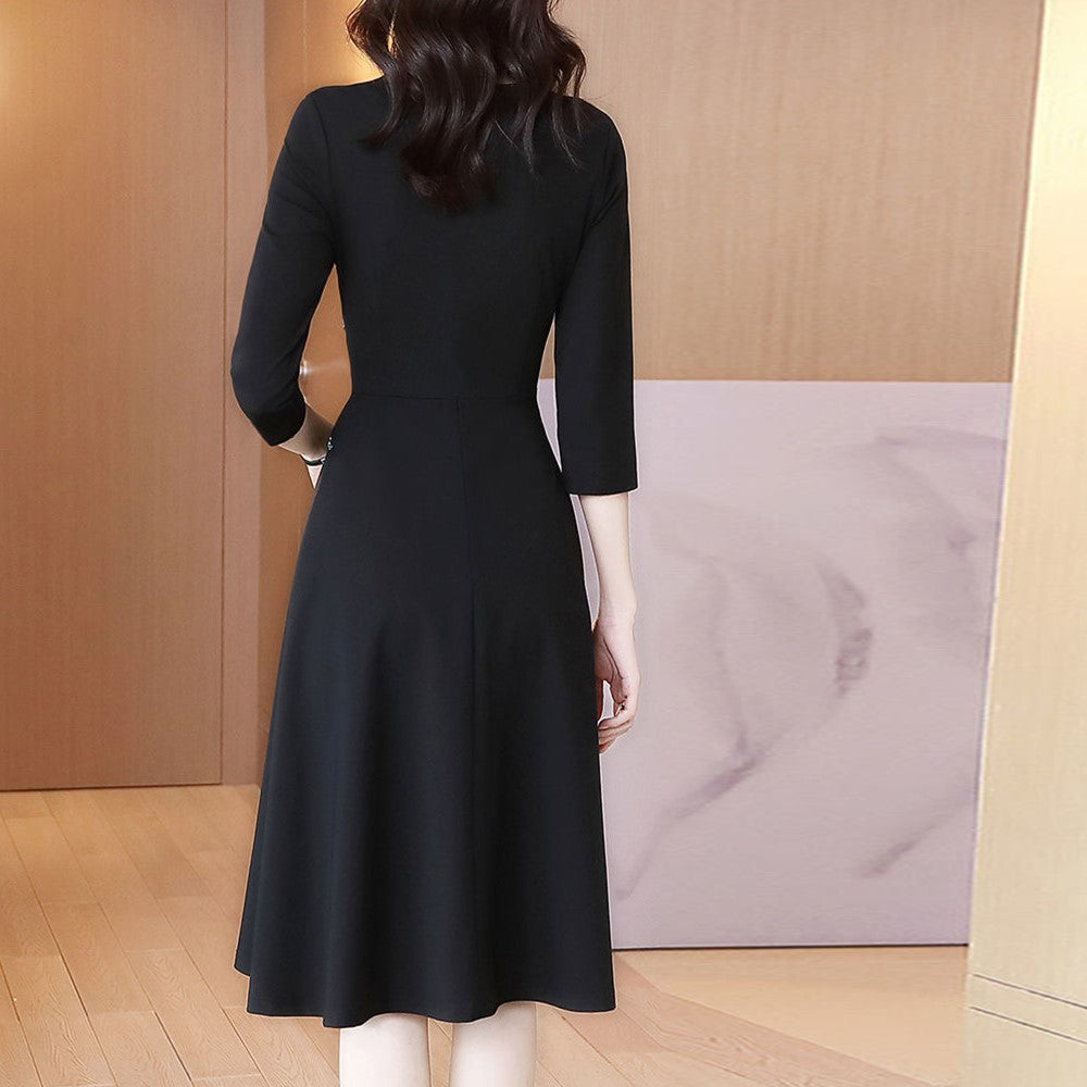 【Dress】7分袖OLワンピース Z7548