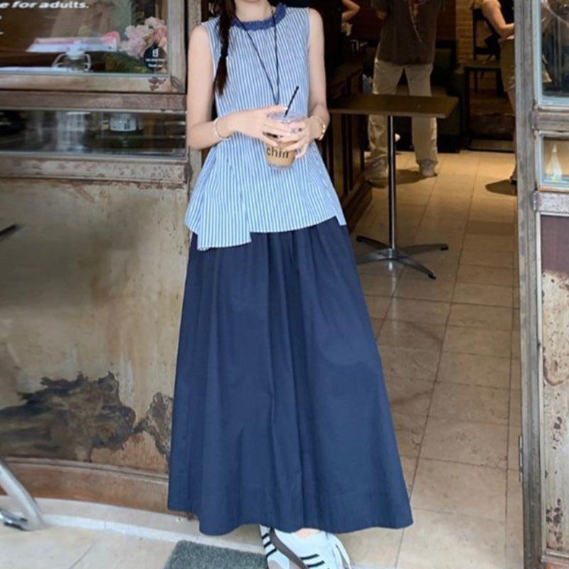 【Set】ボーダーノースリーブツーウェイコーデ T01765