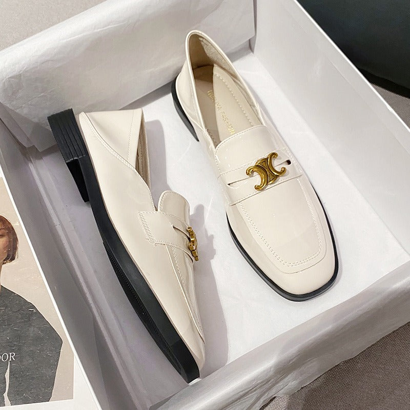 【Shoes】2色PUフラットシューズ W13361