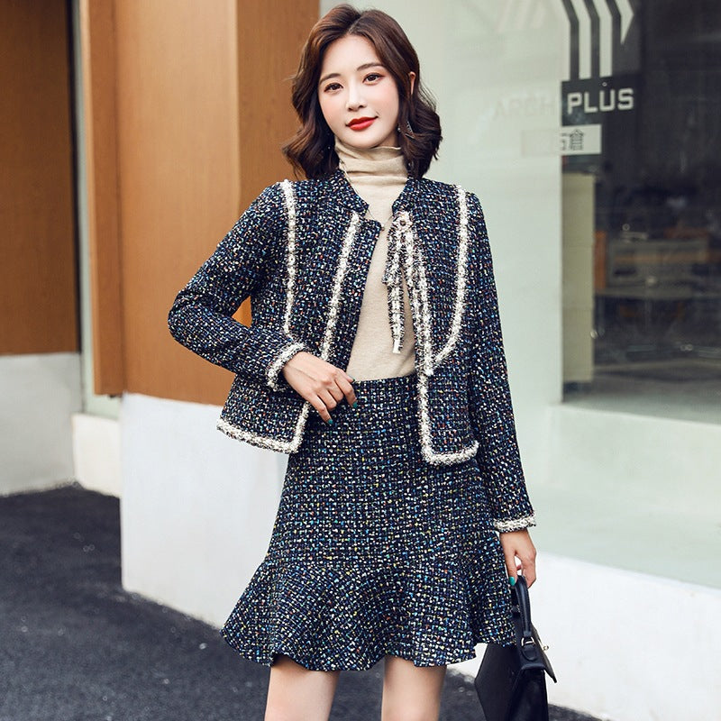 【Set】ツイード2点セット ジャケット + スカート W9528