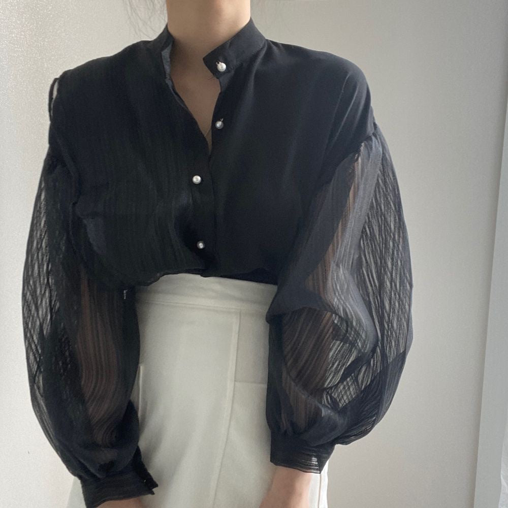 【Tops】パフースリーブシャツ Z7392