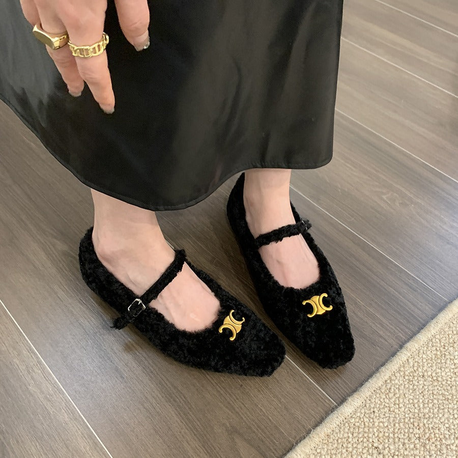 【Shoes】ラムウールシューズ2色 Z8164