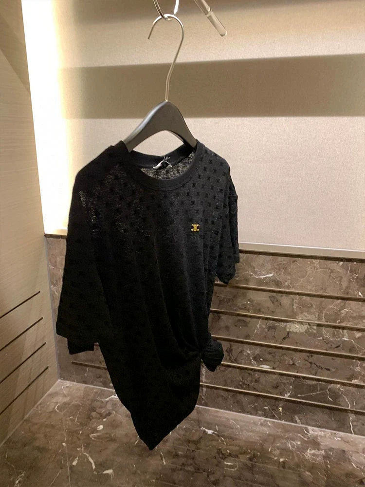 【Tops】2色展開プリントTシャツ W11053