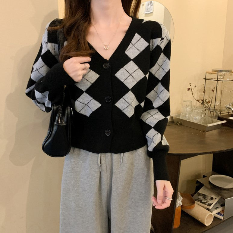 【Tops】アーガイル柄ニット W14457