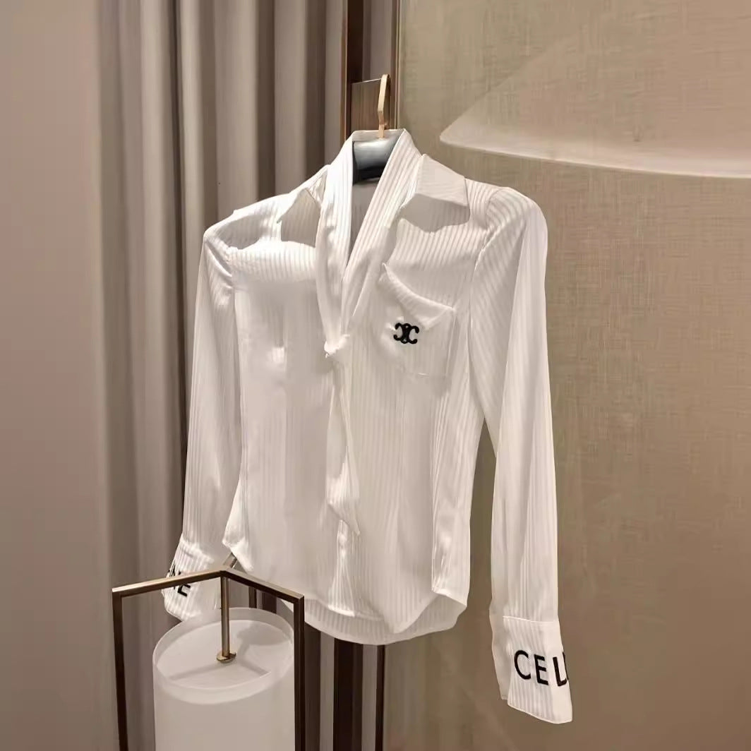 【Tops】スカーフデザインシャツ W11263