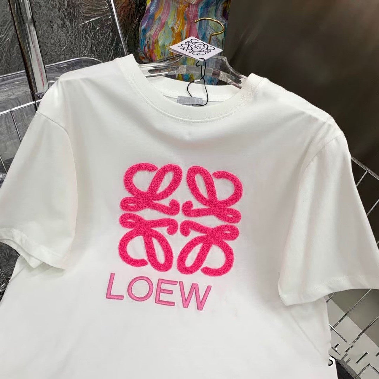 【Tops】3色選択可刺繍Tシャツ W12422