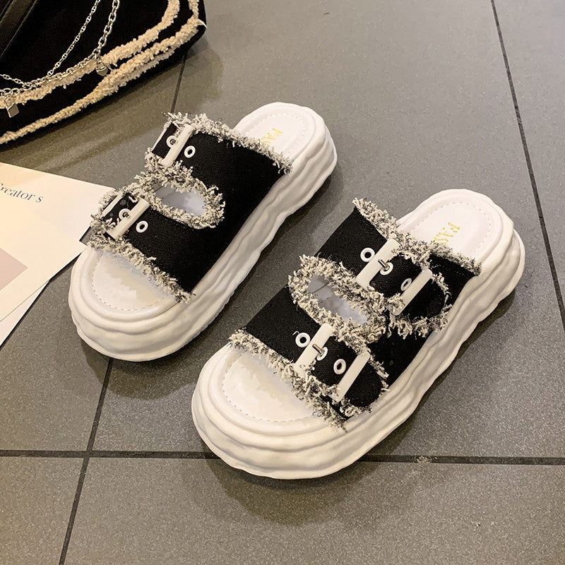 【Shoes】新入荷~厚底スリッパサンダル W11750