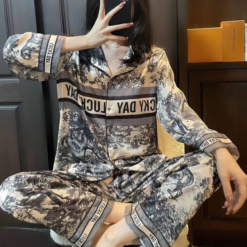 【Roomwear】新作アイテム~春秋プリントルームウェア薄手パジャマ W8895