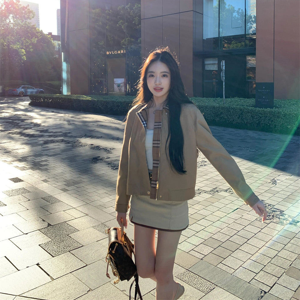 【Outer】ショート丈トレンチコート W14142