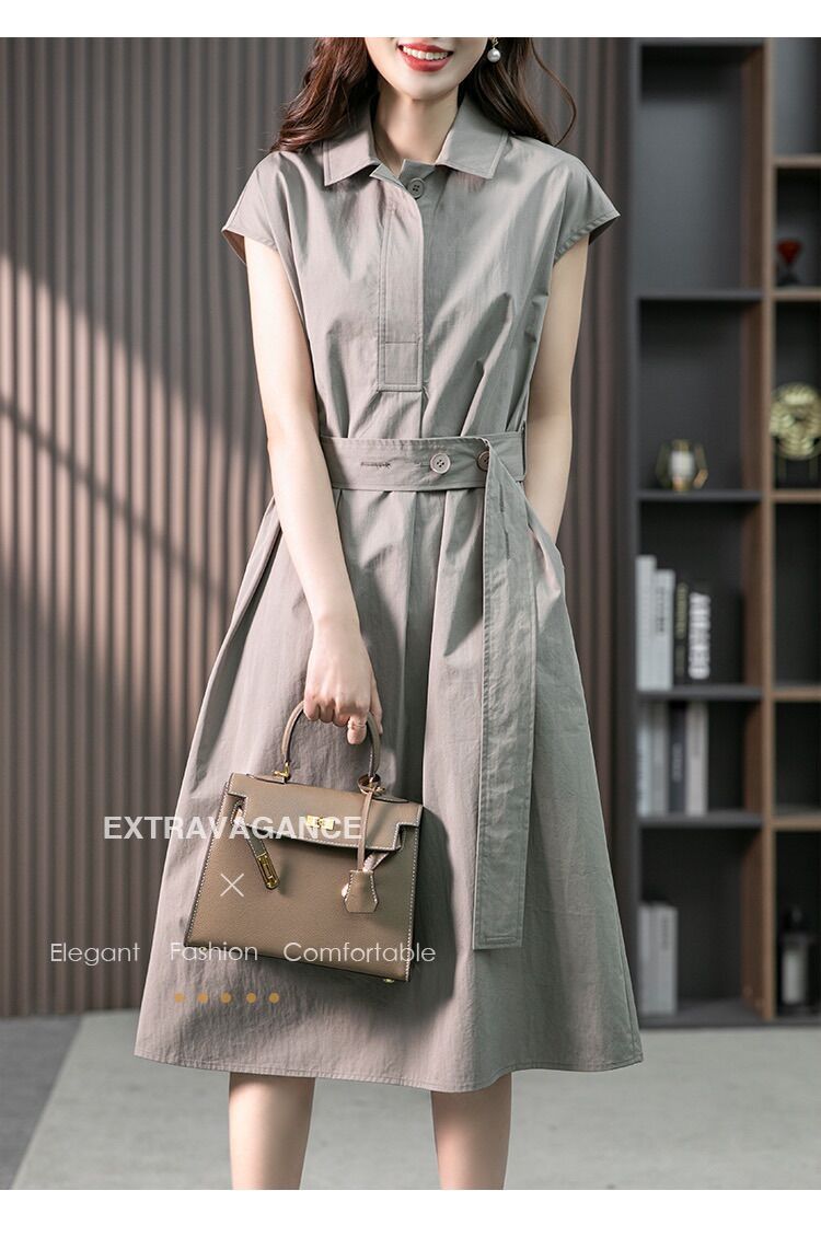 【Dress】ノースリーブシャツワンピース W11780