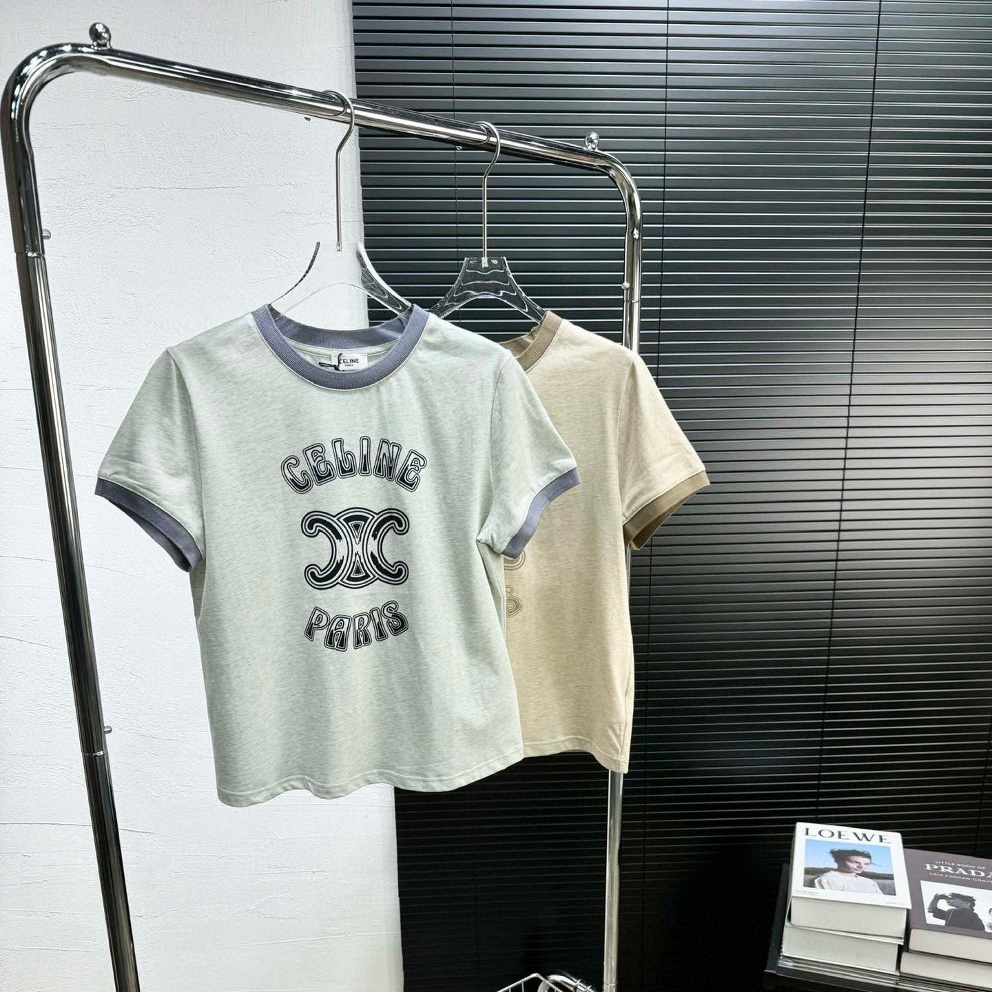 【Tops】ラウンドネック配色Tシャツ T01548