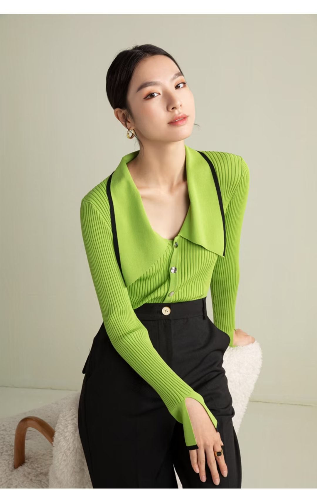 【Tops】オフィス通勤ニット W13734