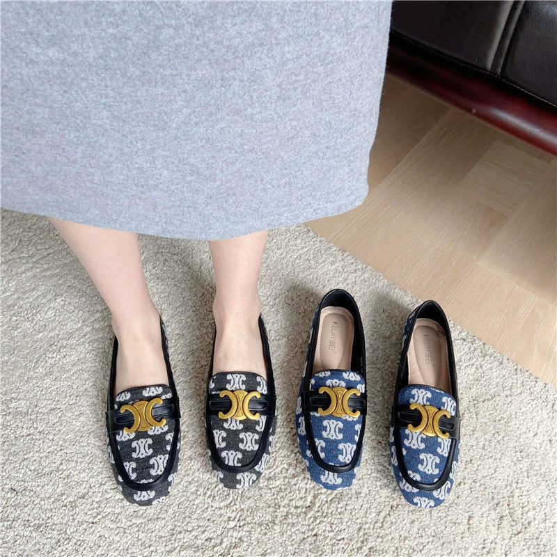 【Shoes】ジャカードフラットシューズ W10044