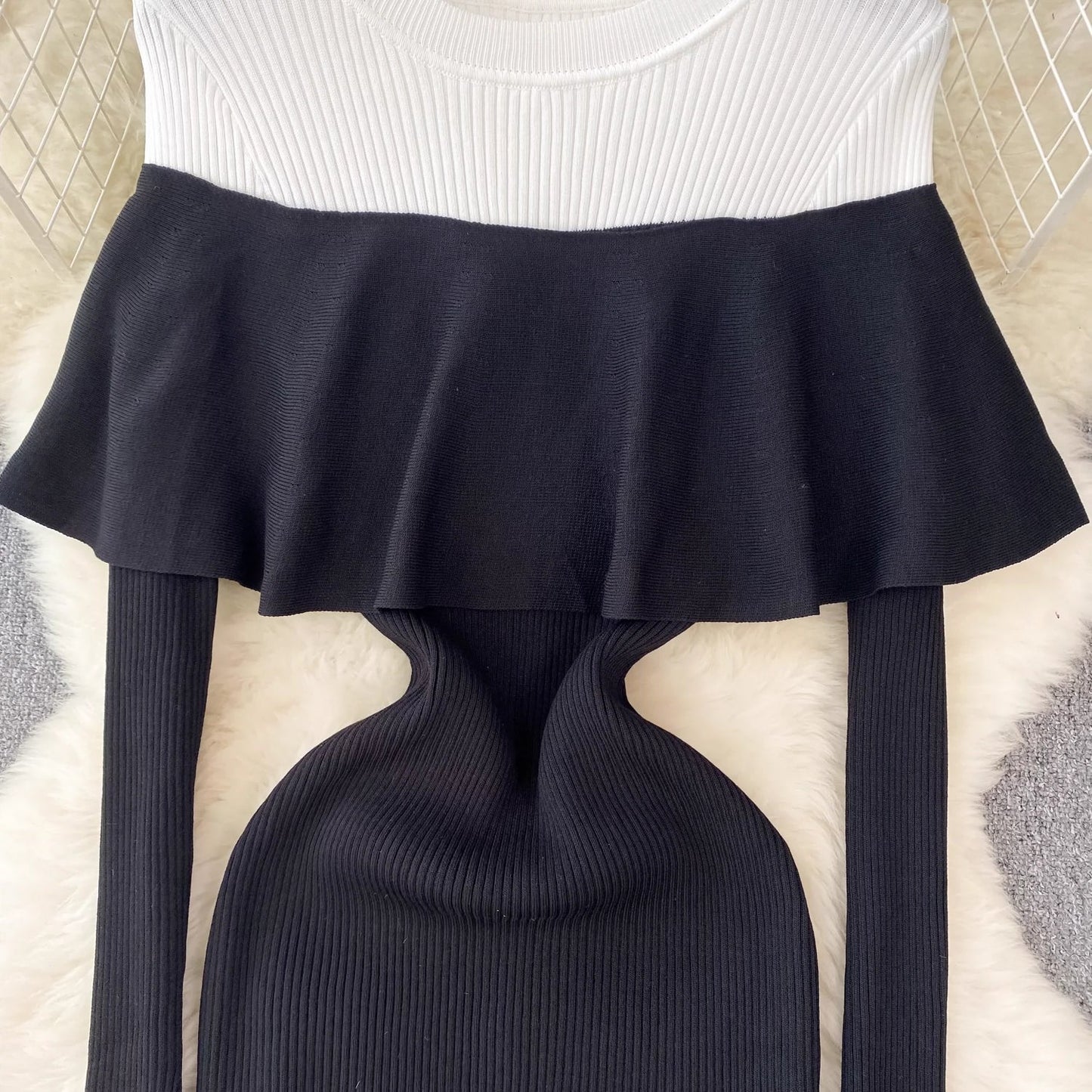 【Dress】切り替えデザインワンピース W10964