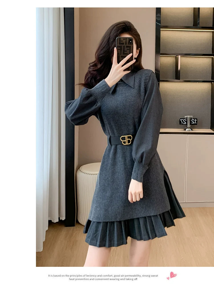 【Set】タンクトップ+シャツワンピースセット W9857