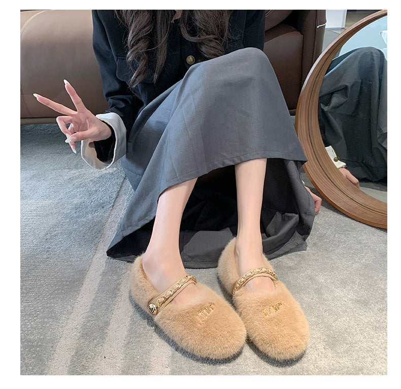 【Shoes】もこもこフラットシューズ W9988
