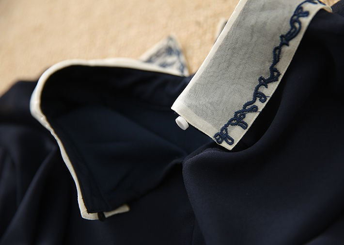 【Tops】レディース通勤きれいめ半袖シフォンブラウス Z-5710