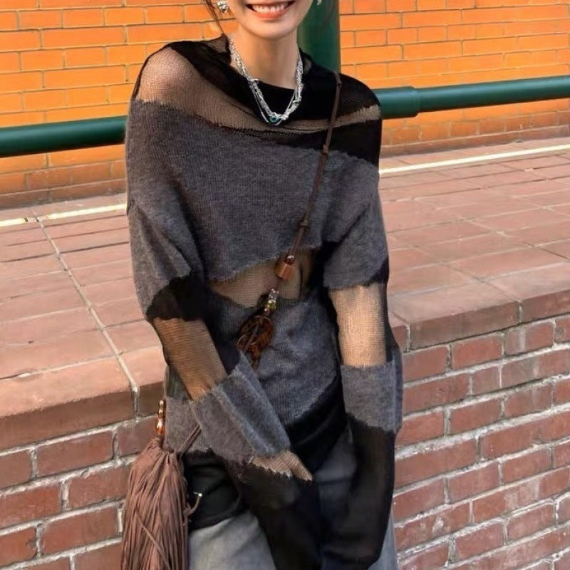 【Tops】透け感チュールブラウス Z7668