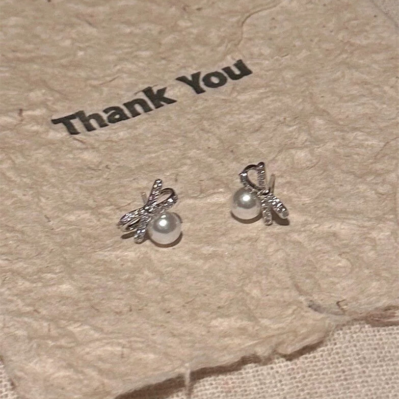 【雑貨】可愛いラインストーンピアス W11461