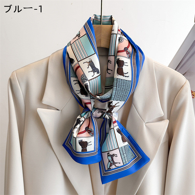 【雑貨】プリントスカーフ W13586