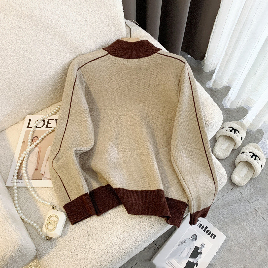 【Outer】配色カーディガン W11205