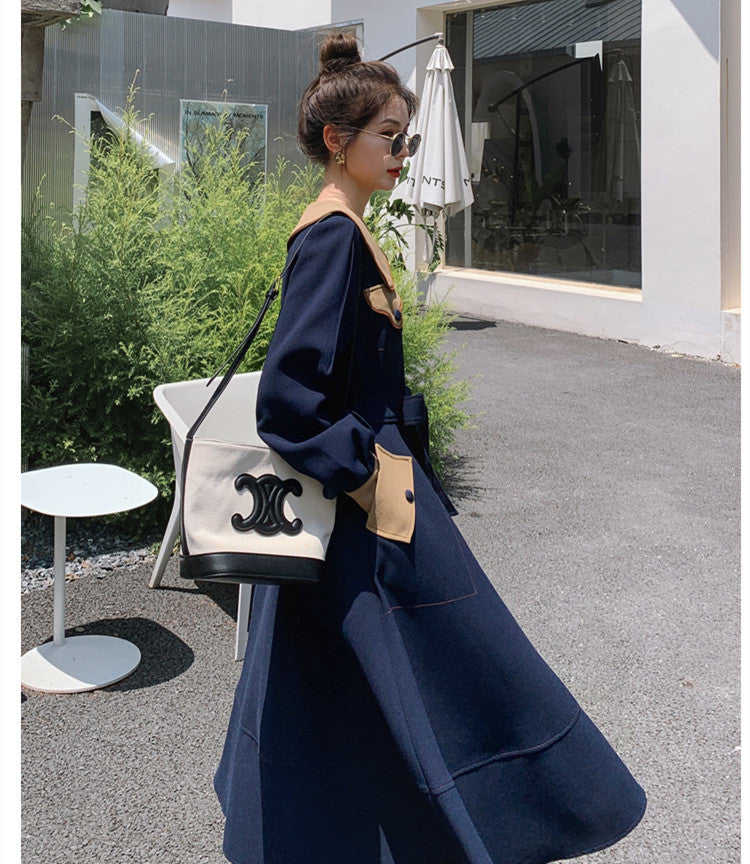 【Dress】配色シャツワンピース W9947