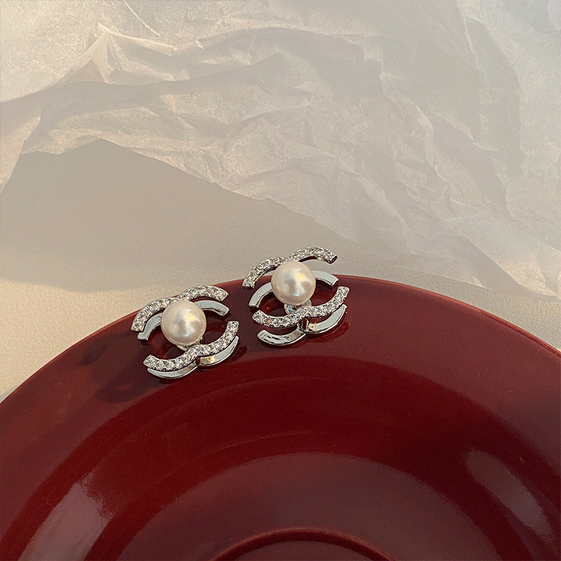 【雑貨】パール付きピアス Z7973