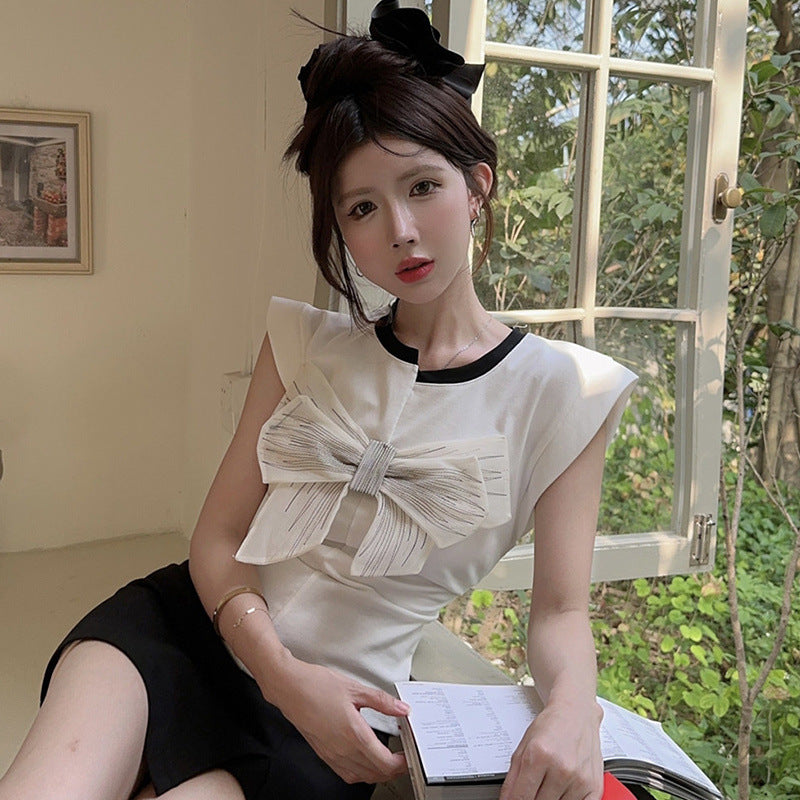 【Tops】2色展開リボンタンクトップ W11123