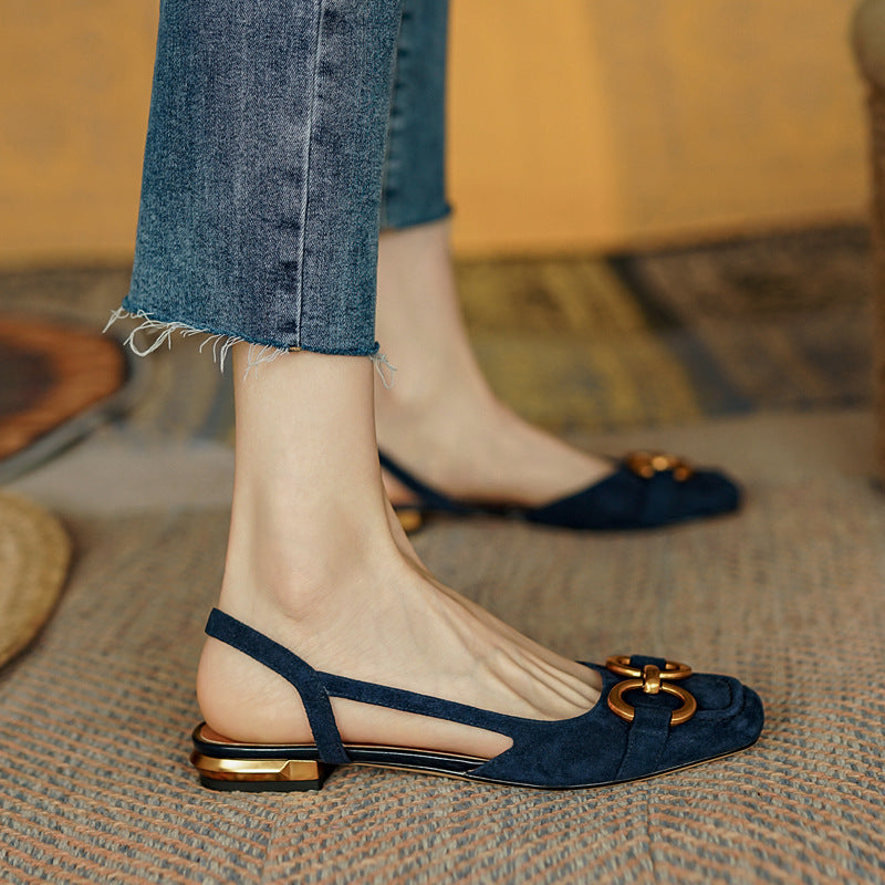 【Shoes】2色展開~高級感フラットシューズ W12472