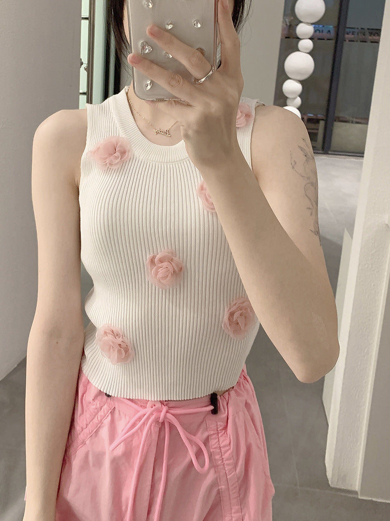 【Tops】フラワータンクトップ W11832