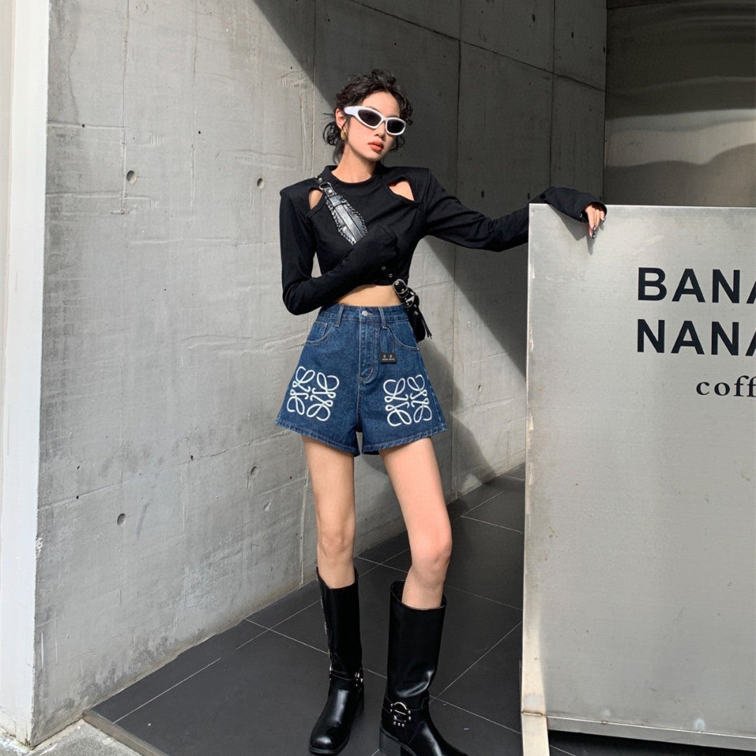 【Bottoms】デニムショートパンツ W12566