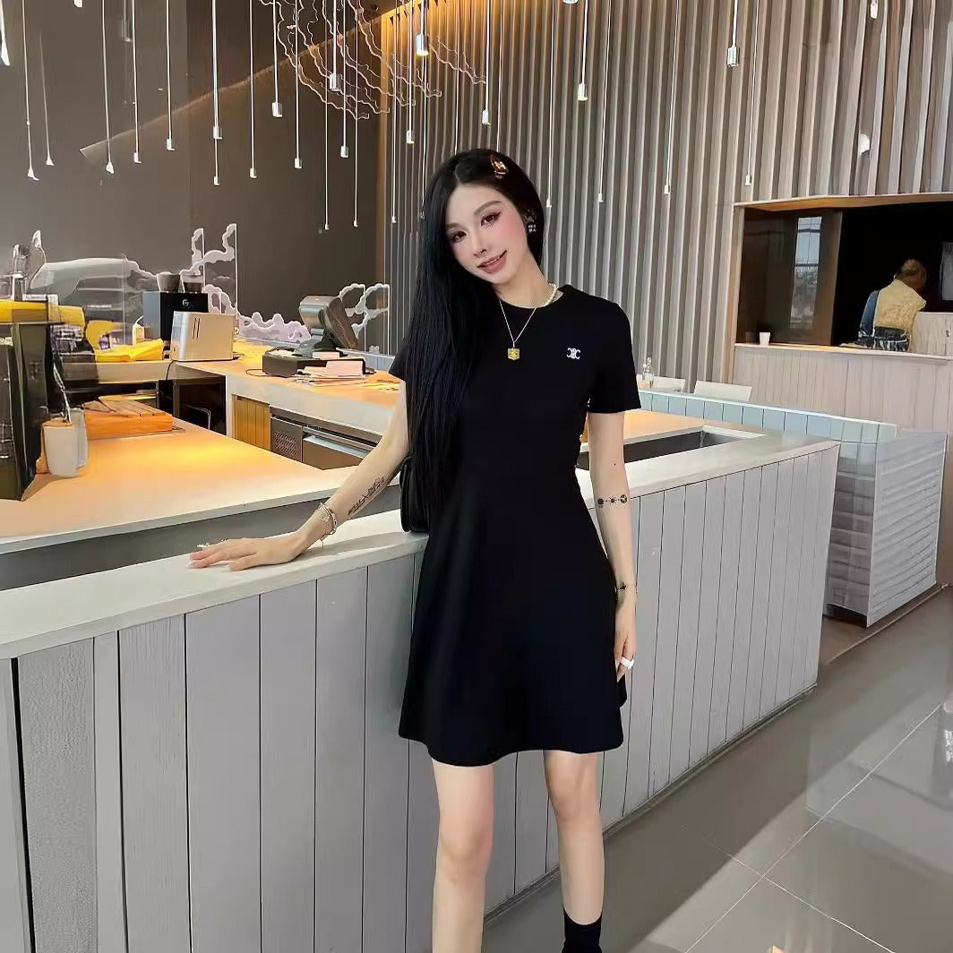 【Dress】ウエスト透かし彫りワンピース W11964
