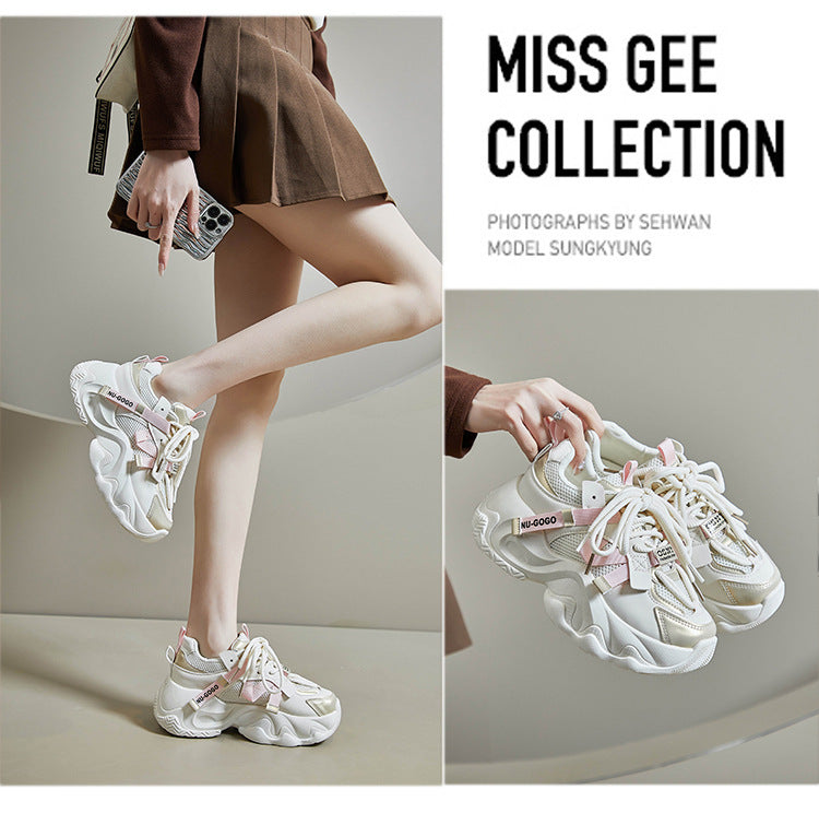 【Shoes】2色展開厚底スニーカー W11240
