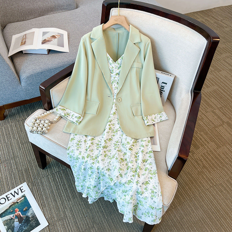 【Set】春夏2点セット スーツジャケット + キャミワンピ Z-6610