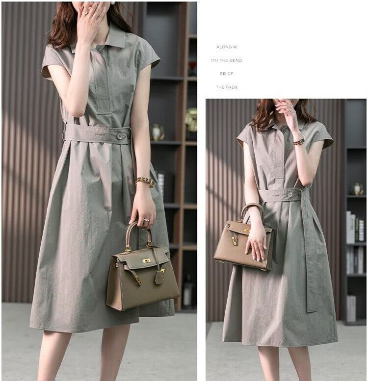 【Dress】ノースリーブシャツワンピース W11780
